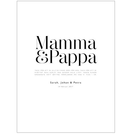 TILL MAMMA &amp; PAPPA
