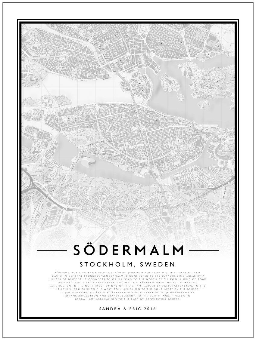 södermalm karta tavla City Map Sodermalm södermalm karta tavla